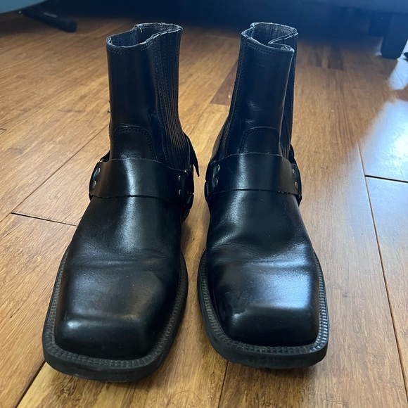 Kenneth Cole Motorcycle Square Toe boots biker boots - Picture 3 of 4